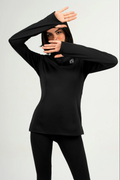 Half zip thumb hole long sleeve