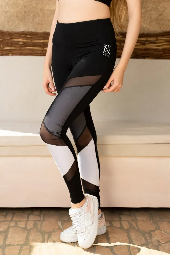 White & black legging