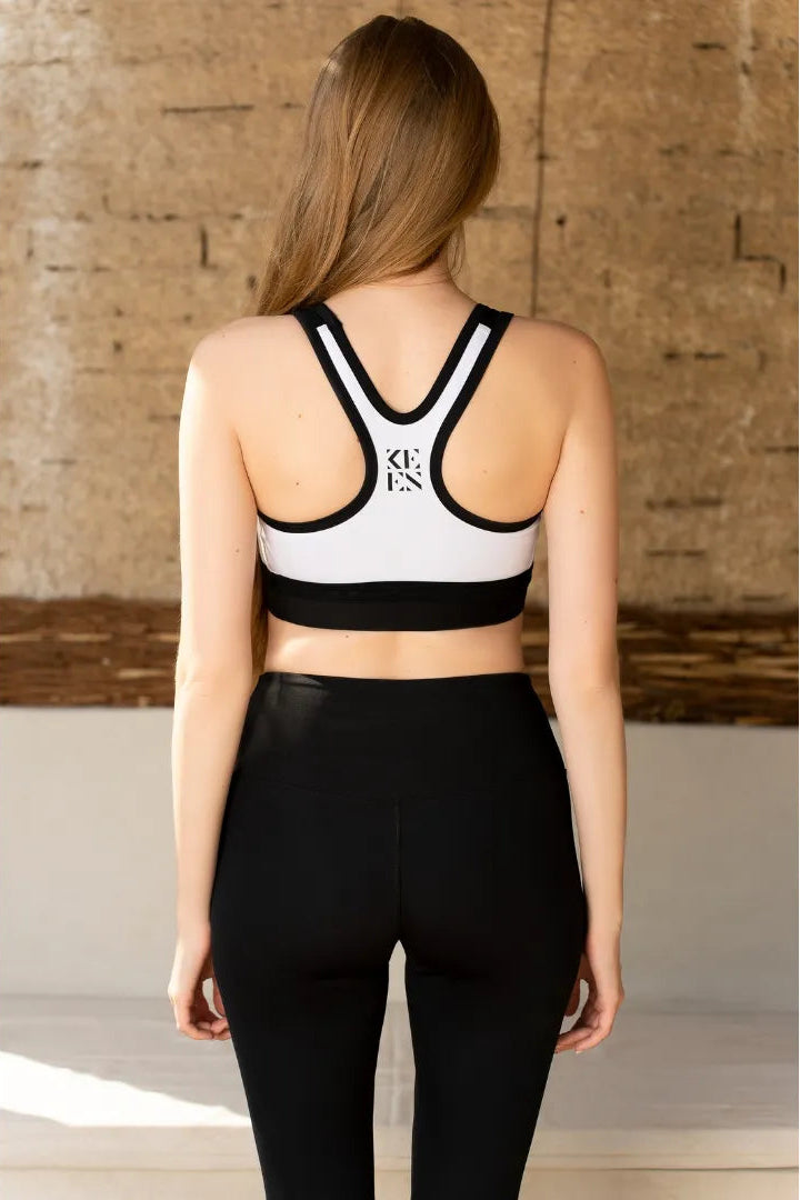 White & black bra