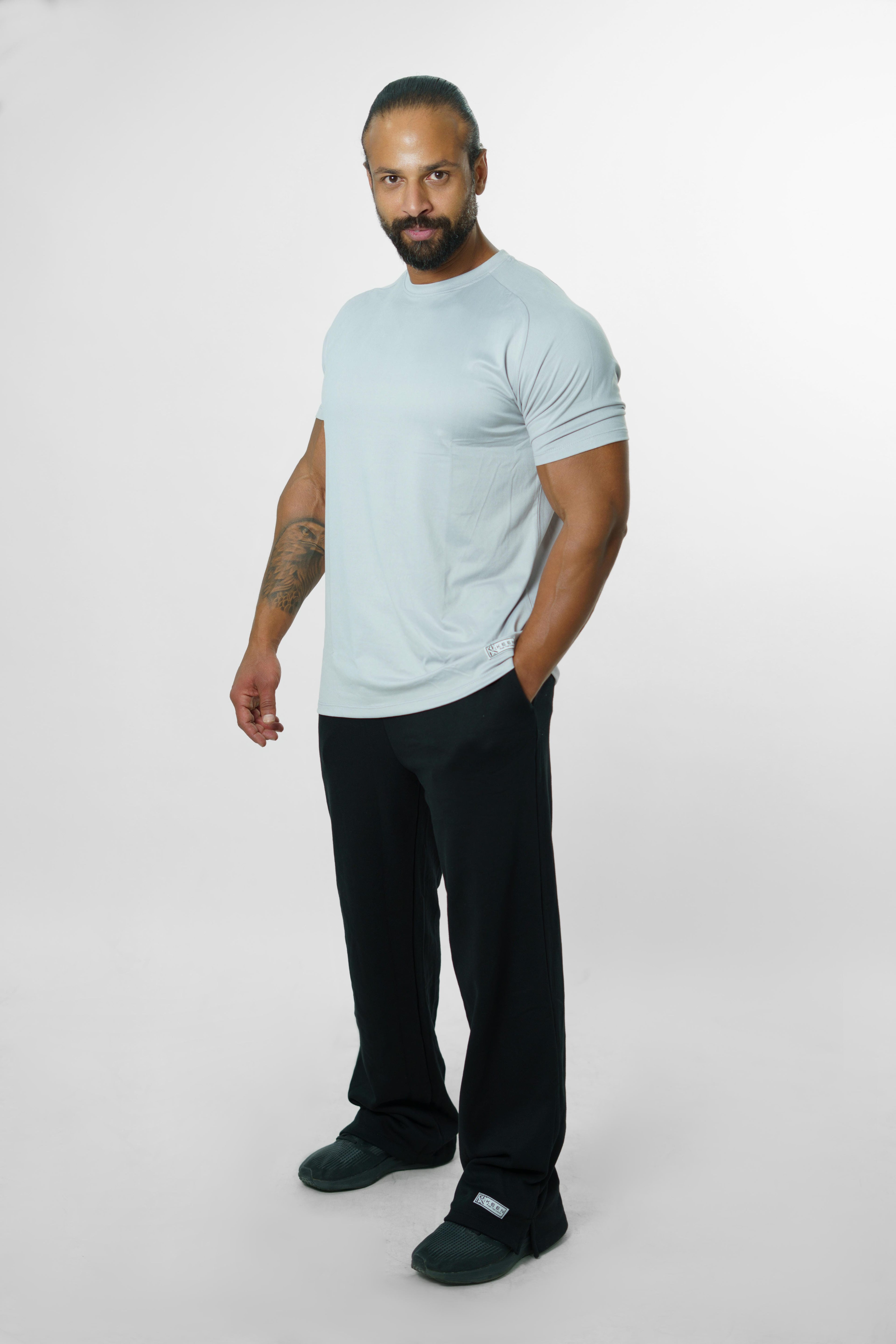Men Regular Short Sleeve Grey