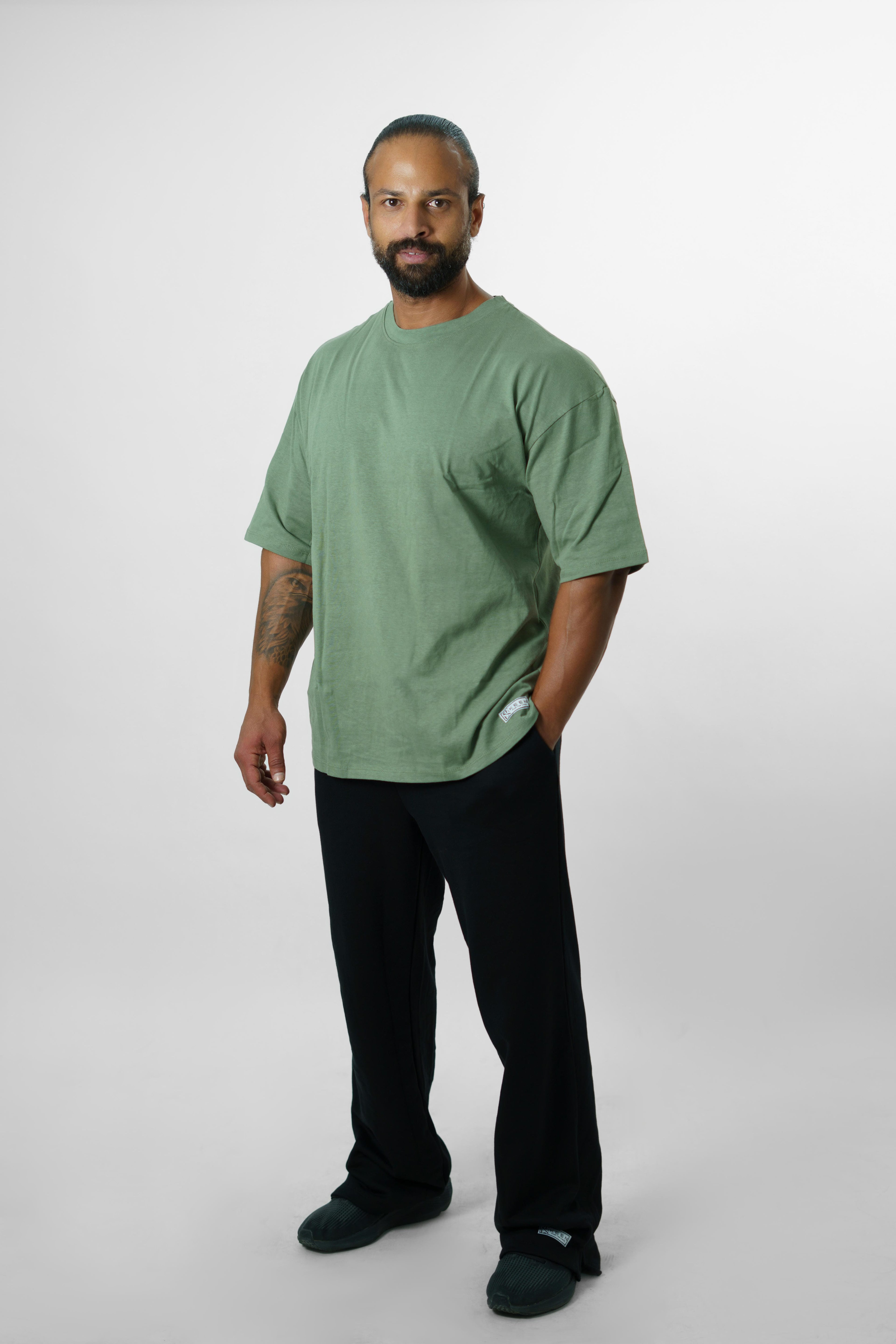 Long Oversized Tee Unisex Green